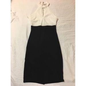 Black and white office or cocktail dress.